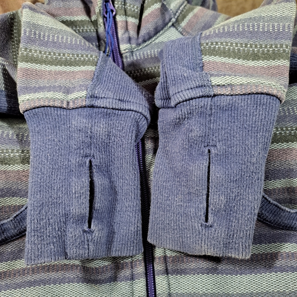 Lululemon Scuba Full Zip Hoodie Blue Purple Poncho Stripe G- 8 - Picture 8 of 12